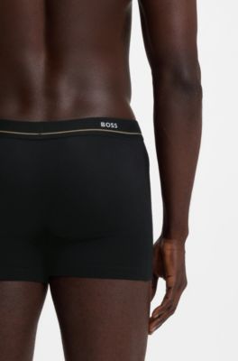 Five-pack of logo-waistband stretch-cotton boxer briefs, Black