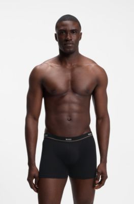Five-pack stretch-cotton boxer briefs, Black