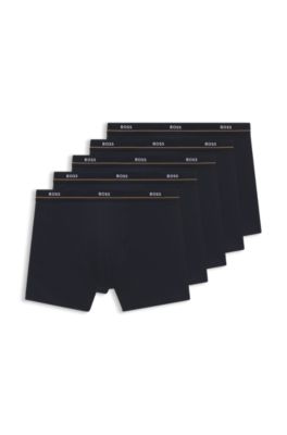 Five-pack of stretch-cotton boxer briefs, Dark Blue