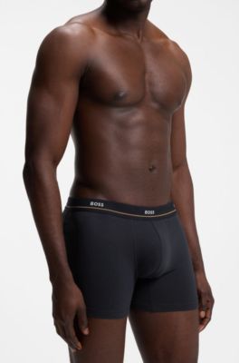 Five-pack of logo-waistband stretch-cotton boxer briefs, Dark Blue