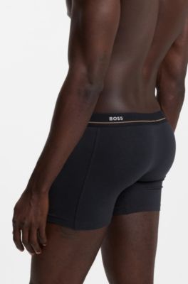 Five-pack of logo-waistband stretch-cotton boxer briefs, Dark Blue