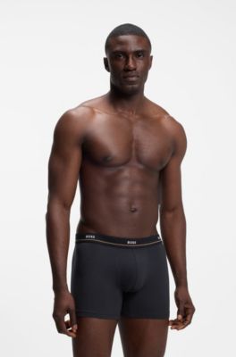 Five-pack of logo-waistband stretch-cotton boxer briefs, Dark Blue