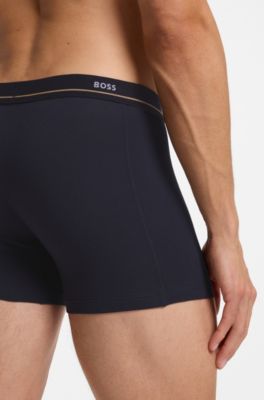 Five-pack stretch-cotton boxer briefs, Blue / Red / Black