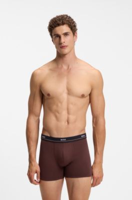 Five-pack stretch-cotton boxer briefs, Blue / Red / Black