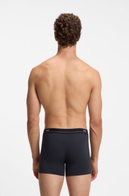 Five-pack stretch-cotton boxer briefs, Blue / Red / Black