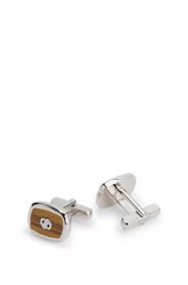 Double B cufflinks, Beige