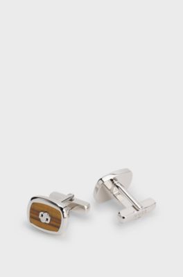 Double B cufflinks, Beige
