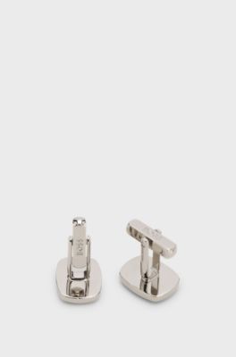 Double B cufflinks, Beige