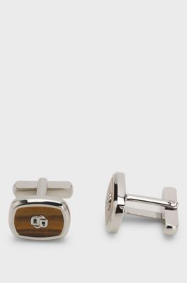 Double B cufflinks, Beige