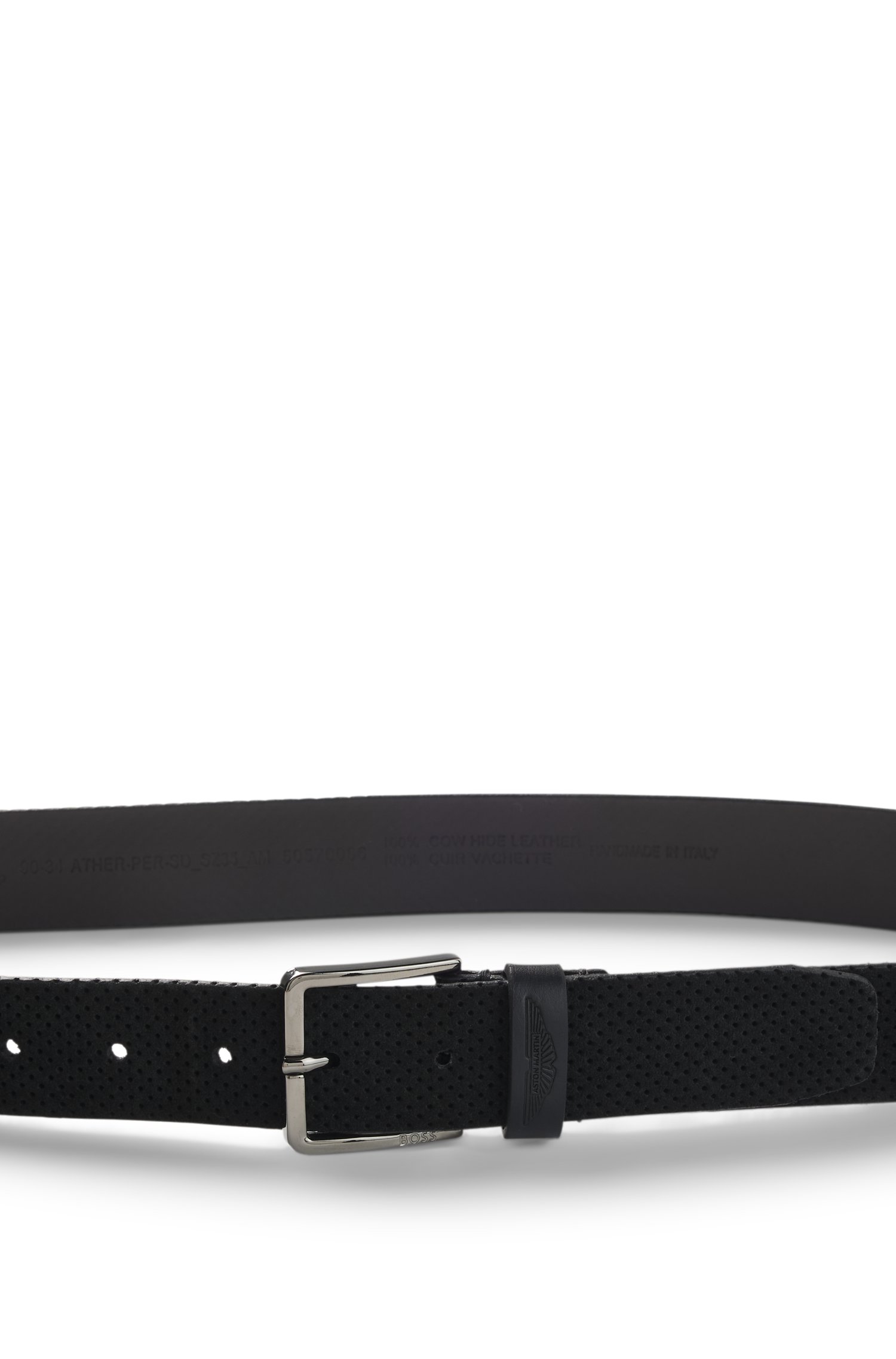 Boss x ASTON MARTIN perforated-suede belt with logo skärp & hängslen herr – bild 3