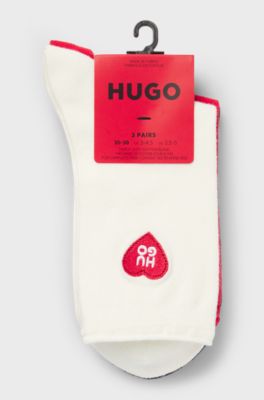 Three-pack of short-length socks with logo details, Patterned