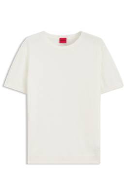 Hugo Short-sleeved sweater in a wool-cashmere blend stickade tröjor dam – bild 4