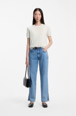 Wool-blend sweater, Natural