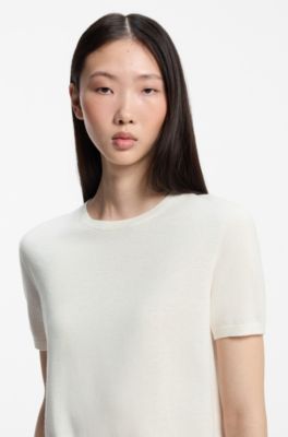 Wool-blend sweater, Natural