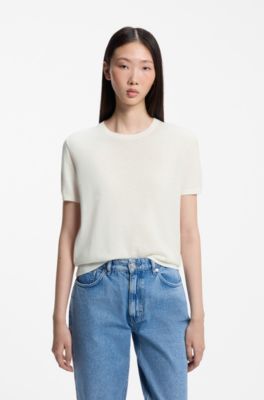 Wool-blend sweater, Natural