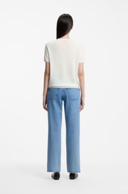 Wool-blend sweater, Natural