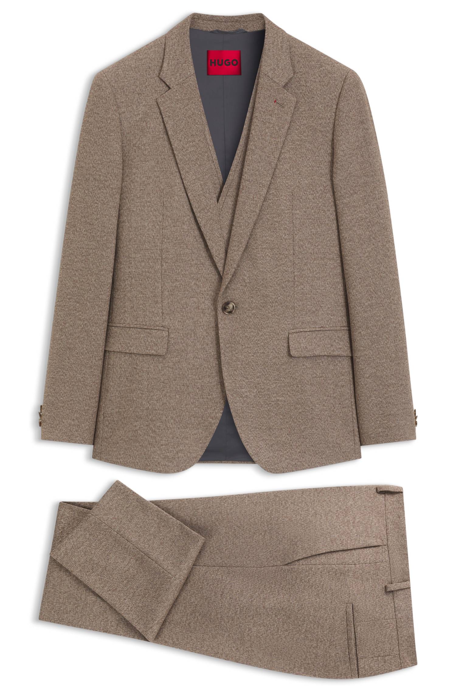 Hugo Three-piece extra-slim-fit tailored stretch suit kostymer herr – bild 4