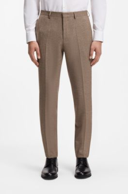 Three-piece extra-slim-fit tailored stretch suit, Brown