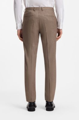 Three-piece extra-slim-fit tailored stretch suit, Brown