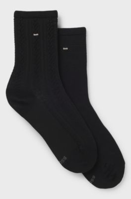 Two-pack of regular-length socks, Black