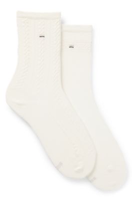 Two-pack of regular-length socks, Natural