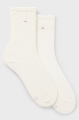 Two-pack of regular-length socks, Natural
