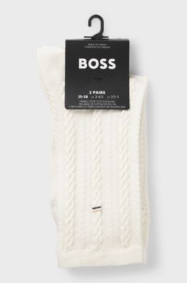 Two-pack of regular-length socks, Natural