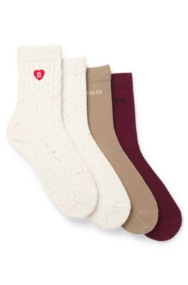 Four-pack of business socks in varied designs, Assorted-Pre-Pack