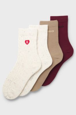 Four-pack of business socks in varied designs, Assorted-Pre-Pack