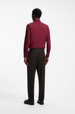 Hugo House-check slim-fit trousers in virgin wool kostymbyxor herr – bild 2