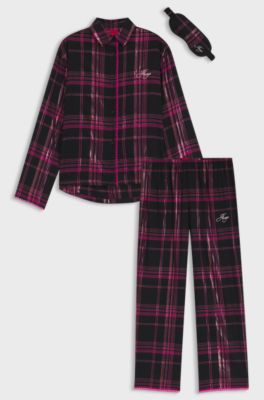 Gift-boxed pyjama set with matching eye mask, Pink