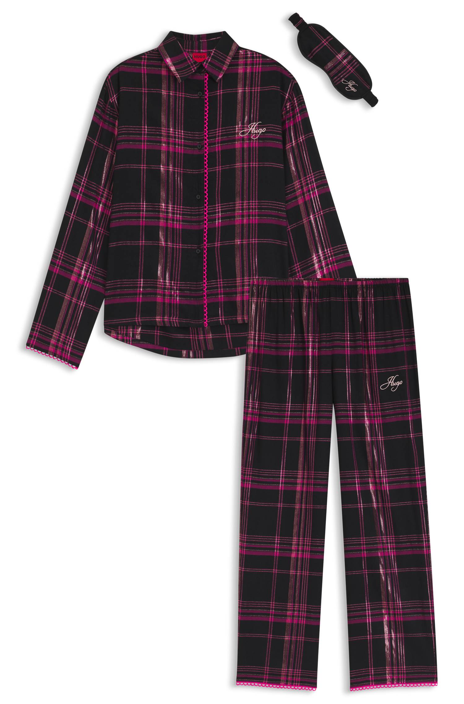 Hugo Gift-boxed pyjama set with matching eye mask pyjamas & nattlinnen dam – bild 4