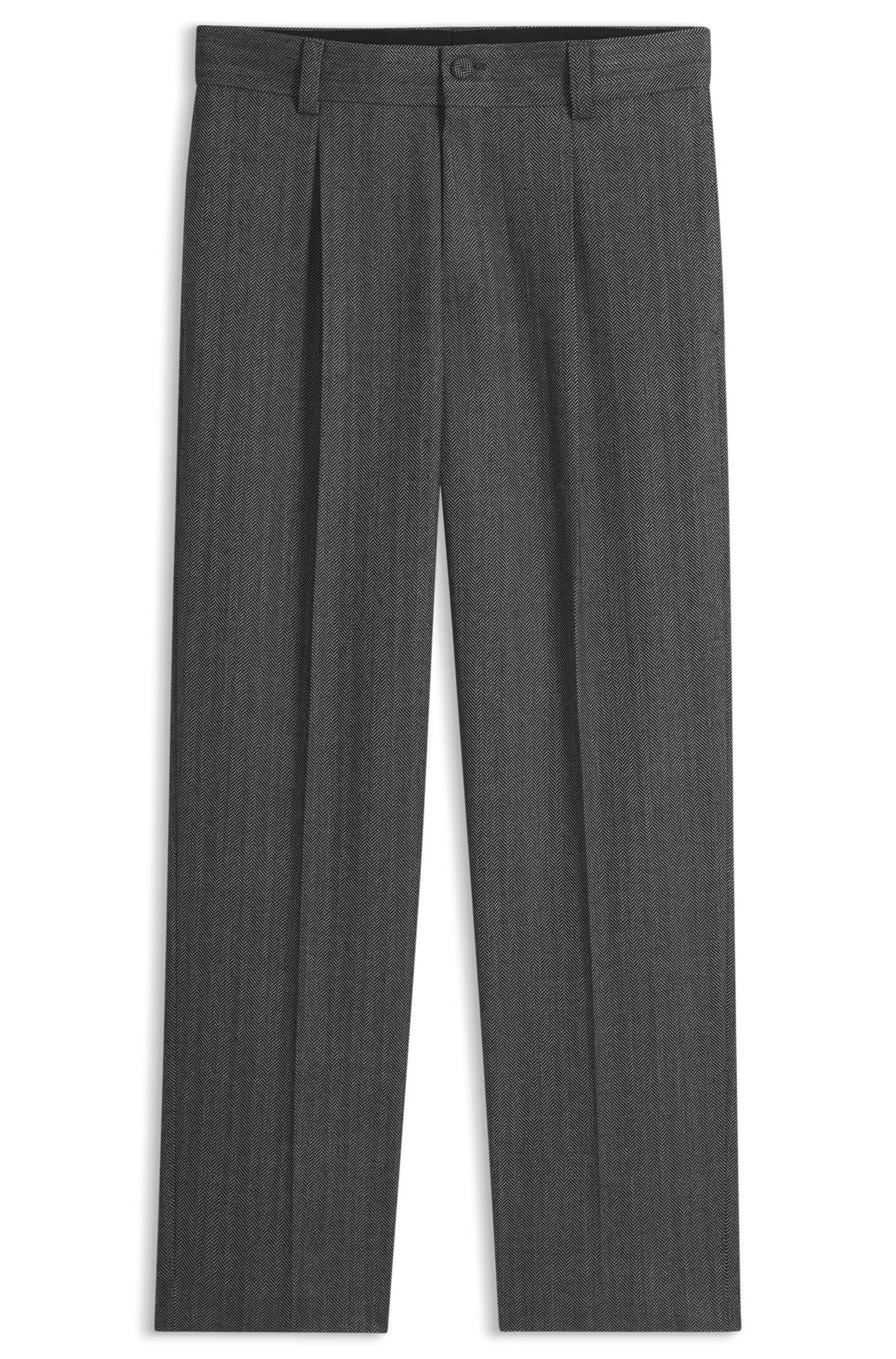 Hugo Modern-fit trousers in herringbone fabric byxor – bild 4
