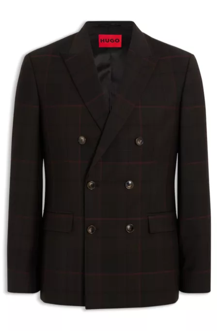 Veste Extra Slim en laine vierge à carreaux