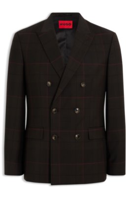Extra-slim-fit blazer in checked virgin wool