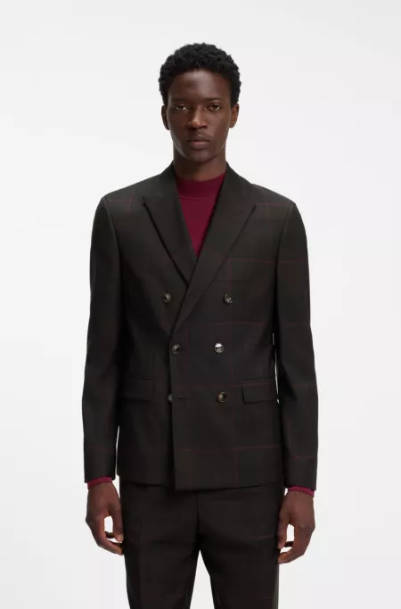 Extra Slim-Fit Blazer aus karierter Schurwolle