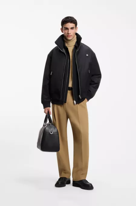 Modern-Fit Bundfaltenhose aus Woll-Mix