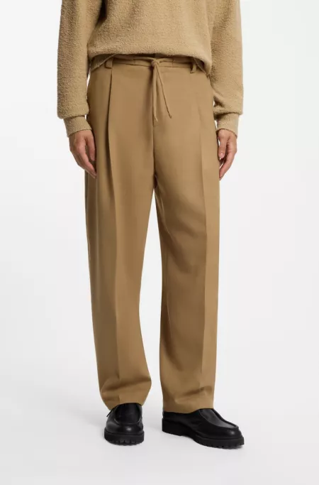Modern-Fit Bundfaltenhose aus Woll-Mix