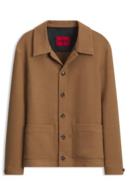 Hugo Modern-fit wool-blend shirt jacket bomberjackor herr – bild 4
