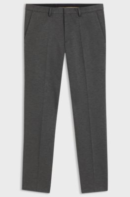 Melange extra-slim-fit trousers in stretch wool, Grey