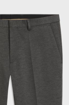 Melange extra-slim-fit trousers in stretch wool, Grey