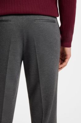 Melange extra-slim-fit trousers in stretch wool, Grey