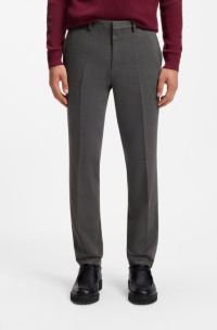 Melange extra-slim-fit trousers in stretch wool, Grey