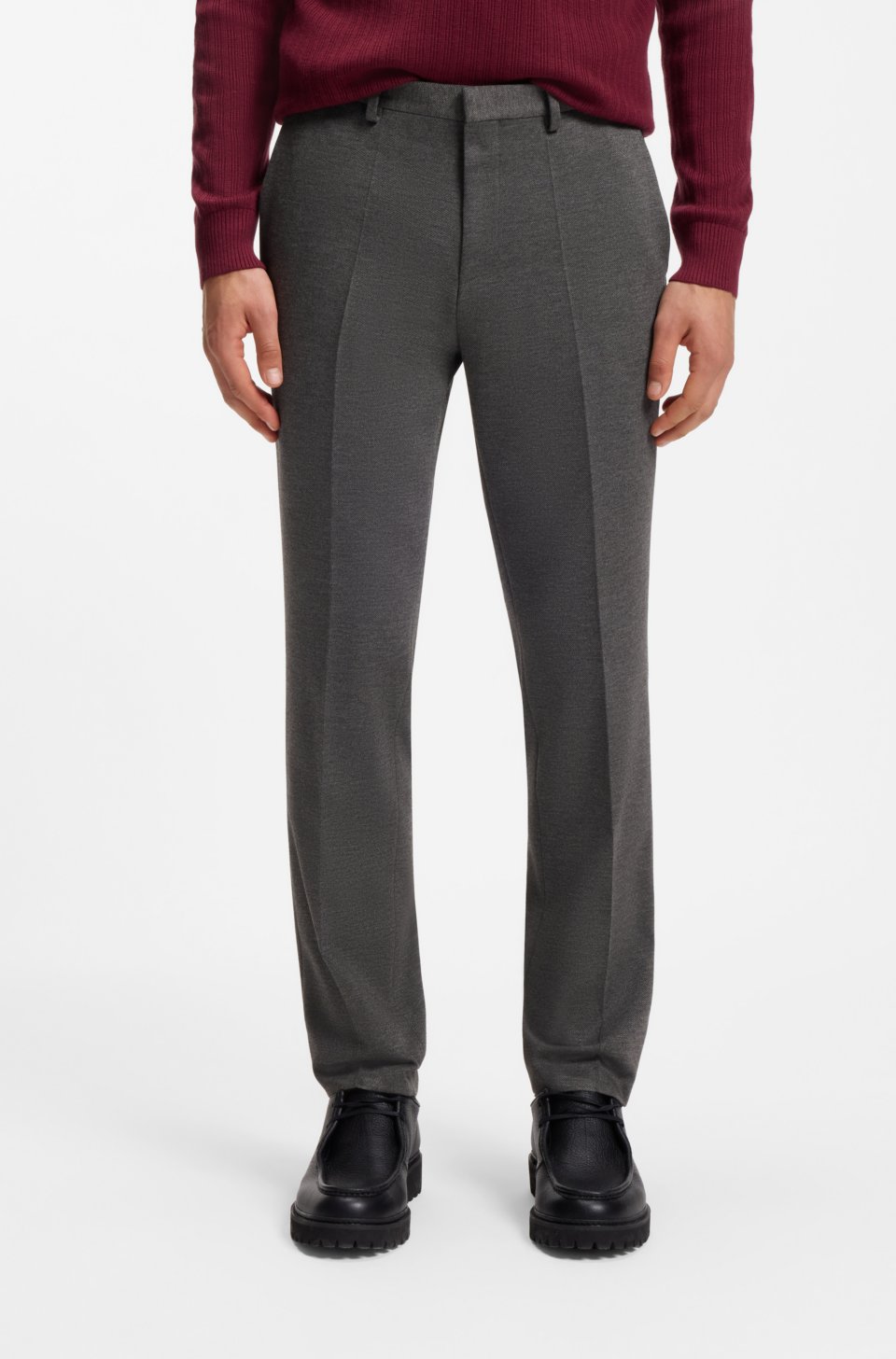 Melange extra-slim-fit trousers in stretch wool