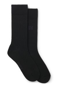 Two-pack of regular-length socks, Black