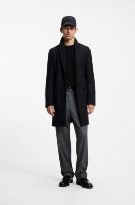 Relaxed-fit sweater in ribbed cotton, Black