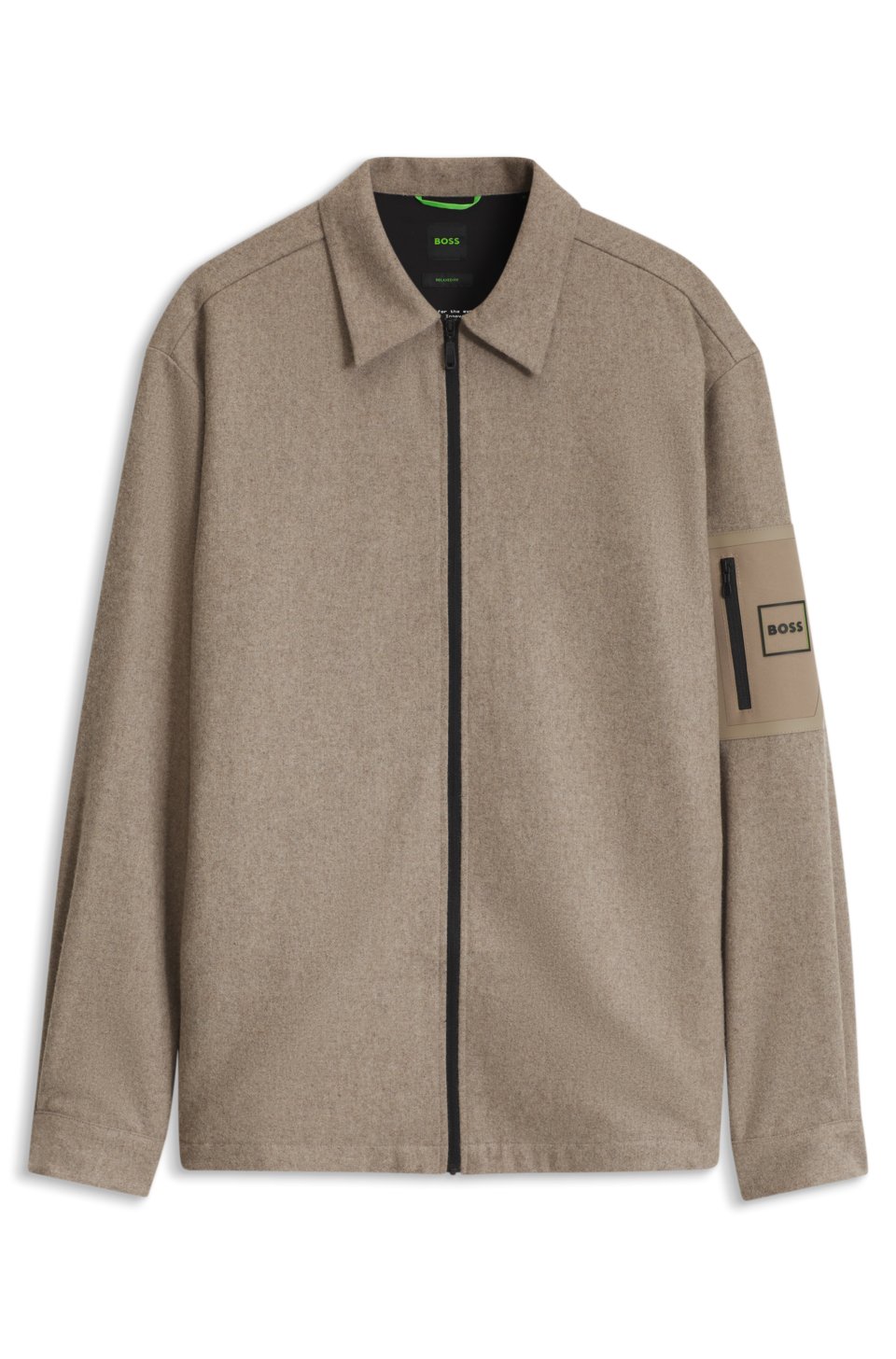 Zipped relaxed-fit overshirt in a wool blend