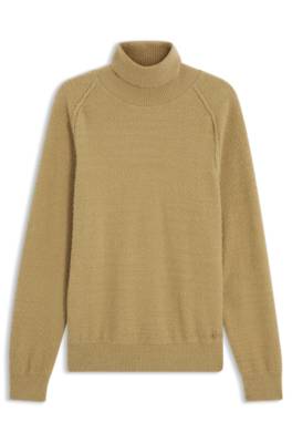 Hugo Relaxed-fit rollneck sweater in a textured cotton blend polotröjor herr – bild 4