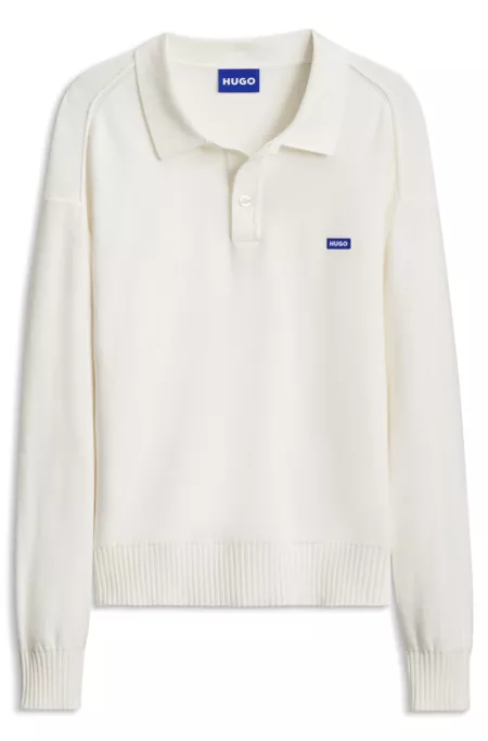 Oversized-fit polo sweater in cotton