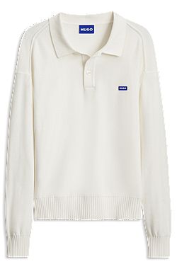 Oversized-fit polo sweater in cotton
